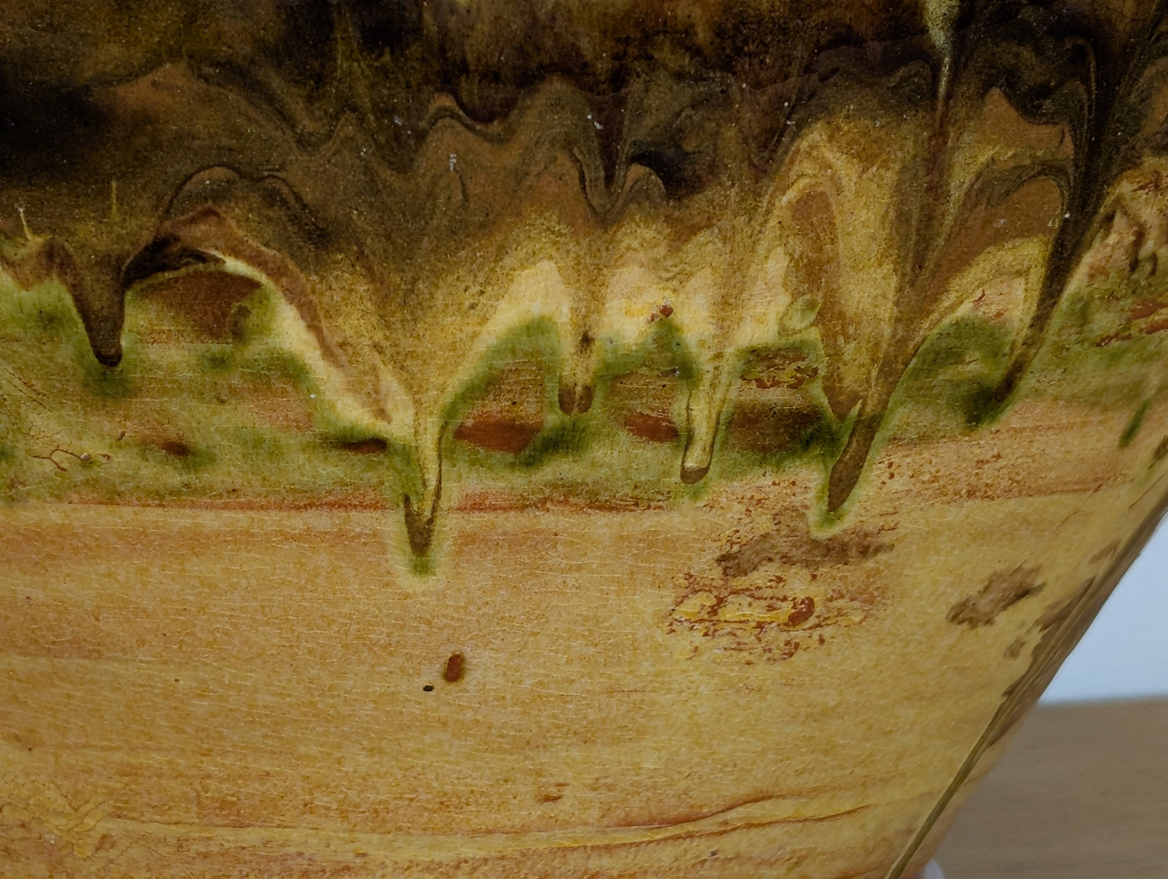 Glazed earthenware planter