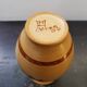 Beige ceramic vase with vintage brown flower decor