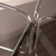 Round dining table in smoked glass and chrome-plated steel, Italy, 1970