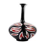 Studio pottery ceramic hand painted glaze vase circa 1970