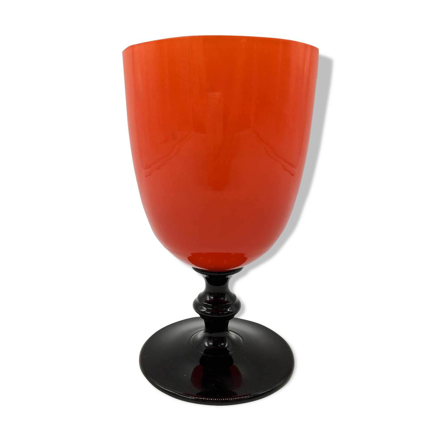 Vase vintage rouge et noir années 70