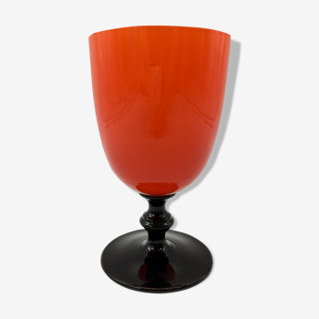 Vase vintage rouge et noir années 70