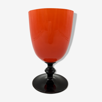 Vintage vase red and black 70s