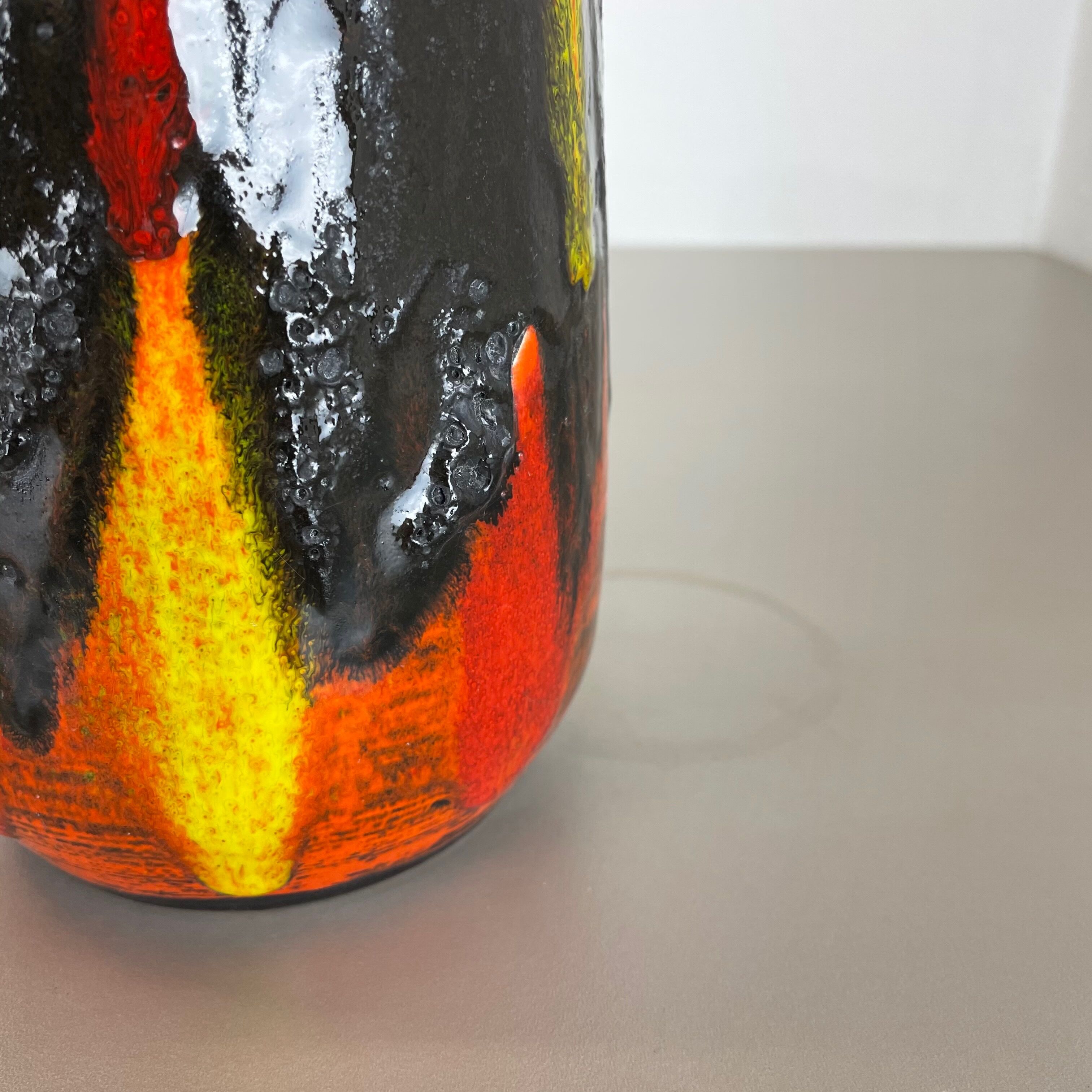 R fat lava multi-color vase scheurich, germany wgp, 1970s