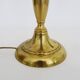 Table lamp, bedside lamp with two lights, brass base, pink globe and beads
