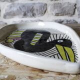 Ceramic dish with bird decoration Reine Steenbakkers