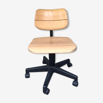 Martin Stoll office chair light wood on wheels