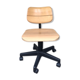 Martin Stoll office chair light wood on wheels