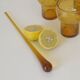 Vintage Amber Crackle Glass Shot Glass Set Mid Century Modern Barware