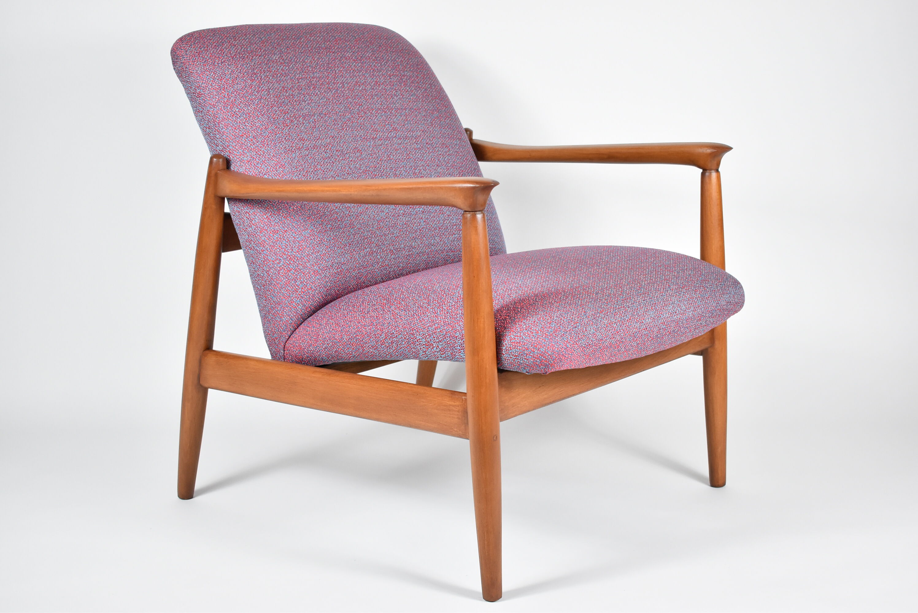 Original restored armchair GFM-64, signed by designer E.Homa, 1960s