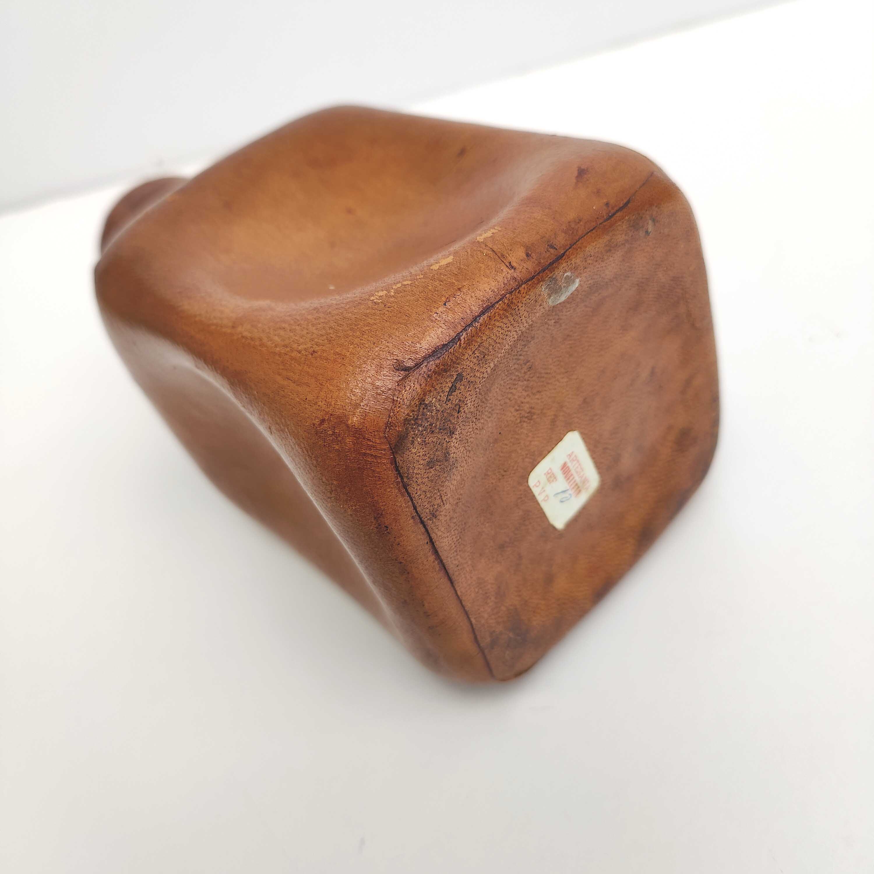 Vintage whisky decanter bottle glass and leather Havana color