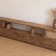 Vintage oak sideboard TV unit with raw finish and caning.