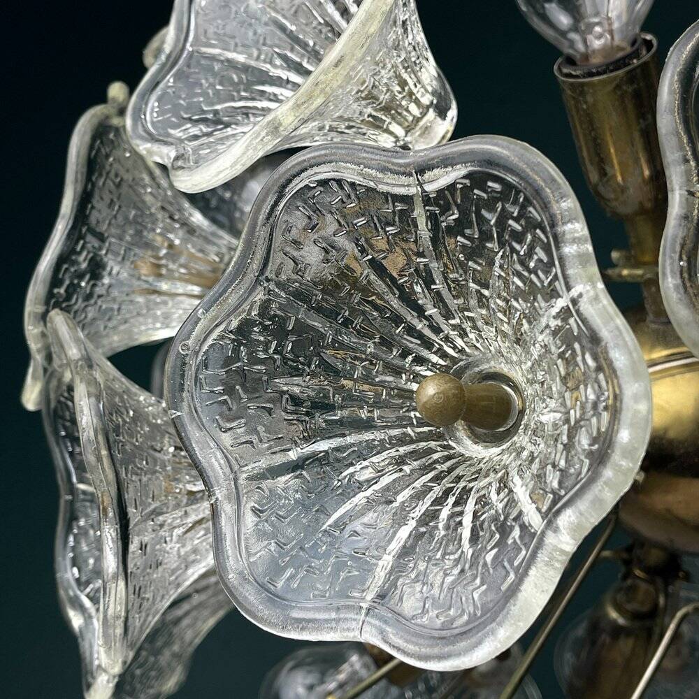 Large Sputnik flower pendant in Murano by Paolo Venini for Veart, Italy, 1960s.
