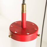 Italian pendant lamp with “lattimo” Murano glass shades, mid century modern