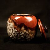 Red glazed stoneware candy dish by Louis Dage - circa 1920 - H 15 cm