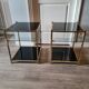 Pair of glass and brass sofa endsl