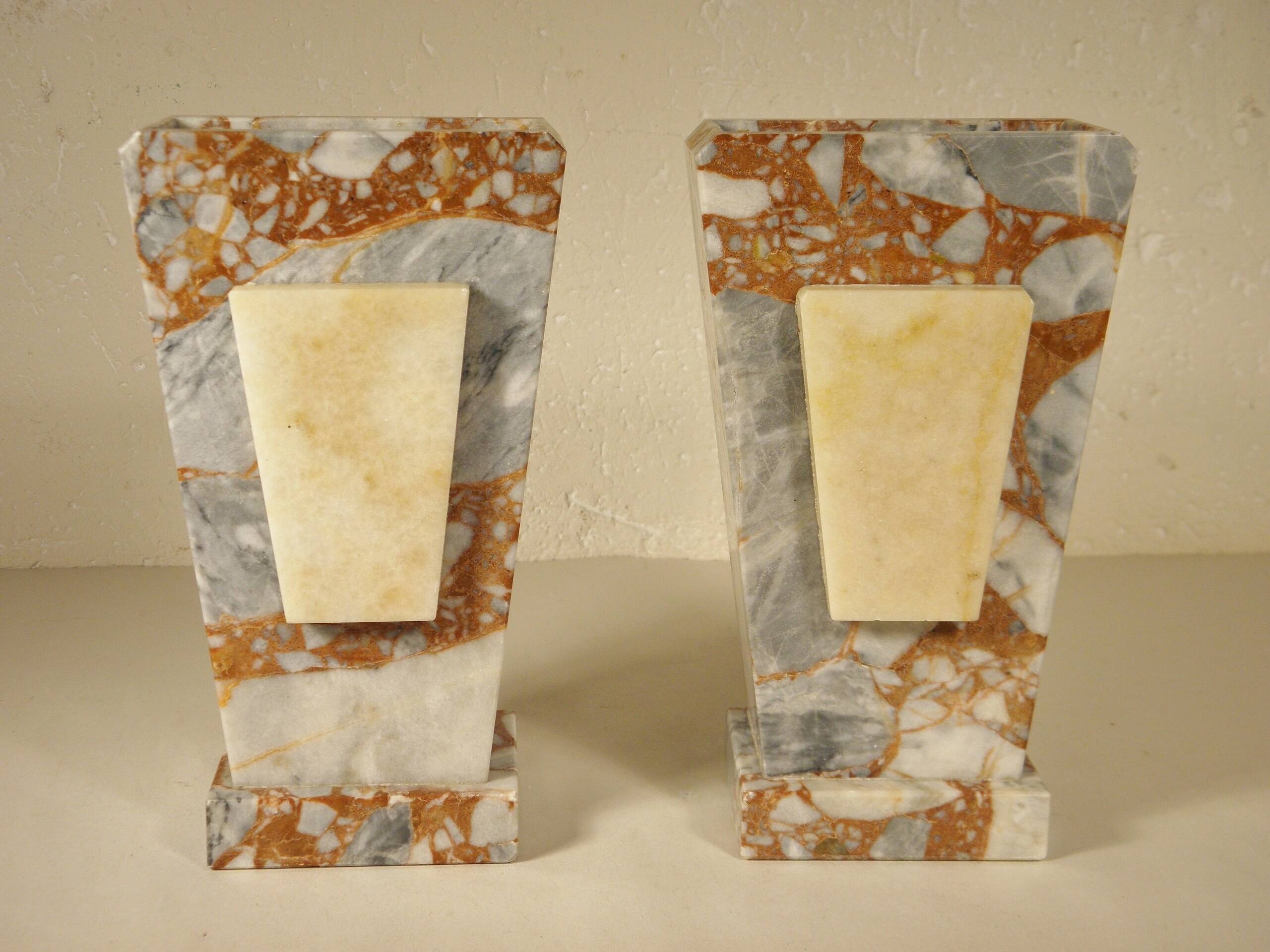 Pair of marble bookends