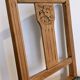 Revisited antique chair in solid wood with a sage green seat.