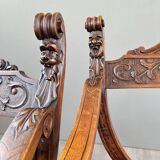 Set of Three Renaissance Style Armchairs, 19th Century