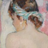 20th century French signed female nude painting