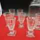 Carafe et 13 verres à liqueurs pied carré côtes plates Baccarat 19ème