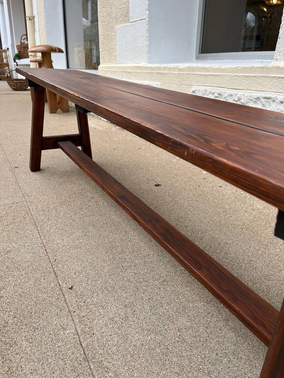 Raw wood bench