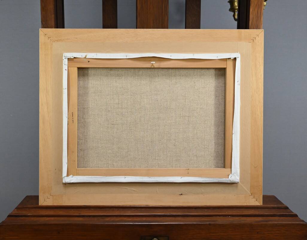 Painting “The Blue Shutters”, signed J. Gaubert – 2nd part 20th century