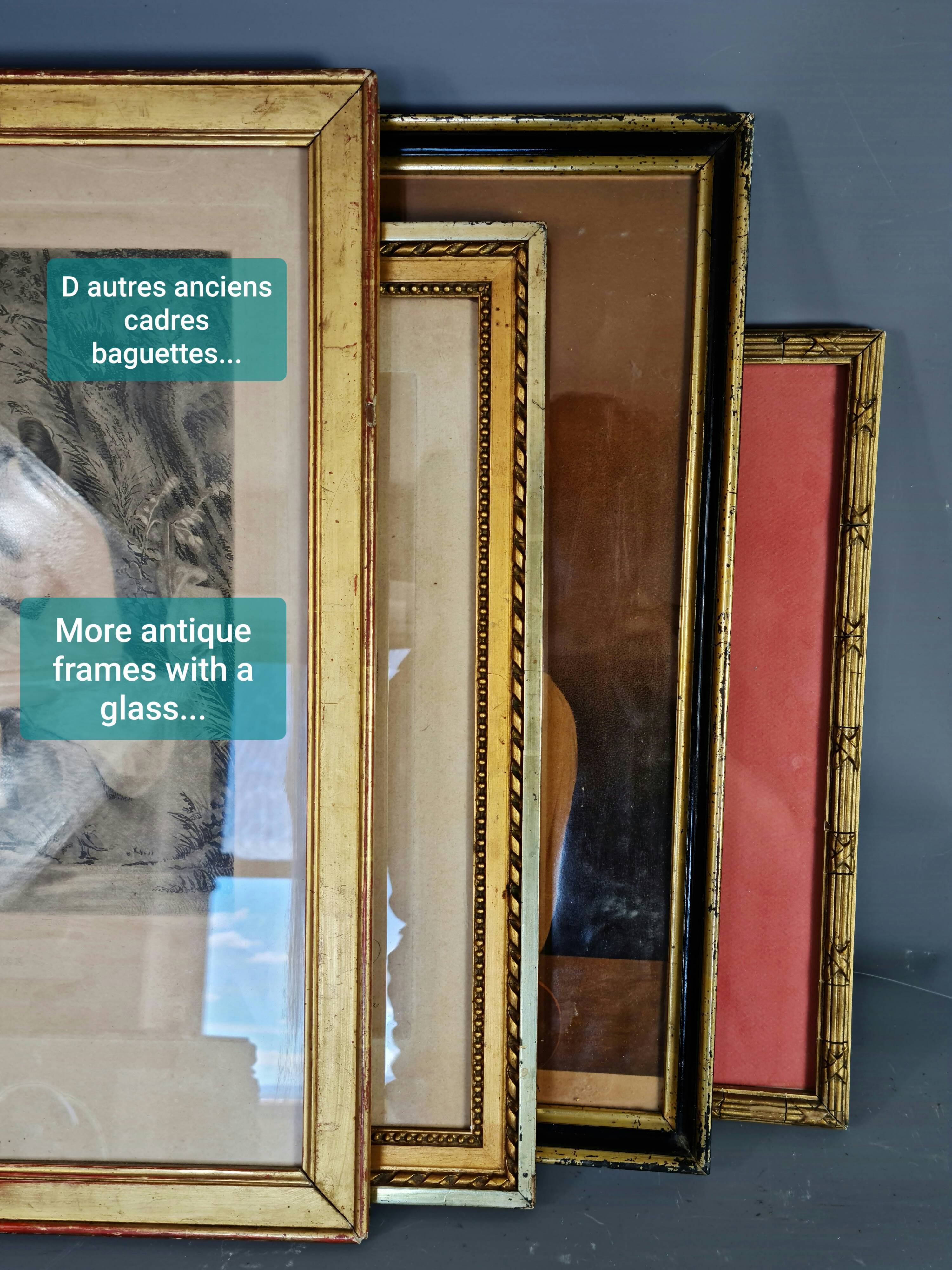 Frame style Louis XIV gilded stucco wood 57x45 cm, leaf 47,5x36 cm SB