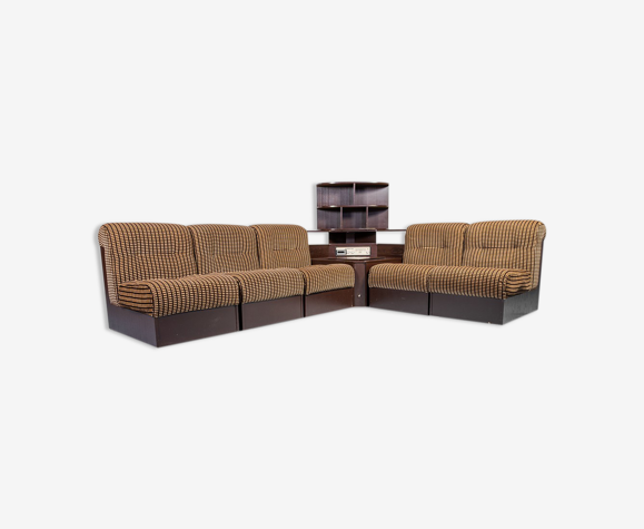 Sofa 5 seats radio fabric 70s vintage
