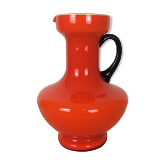 70's orange glass vase