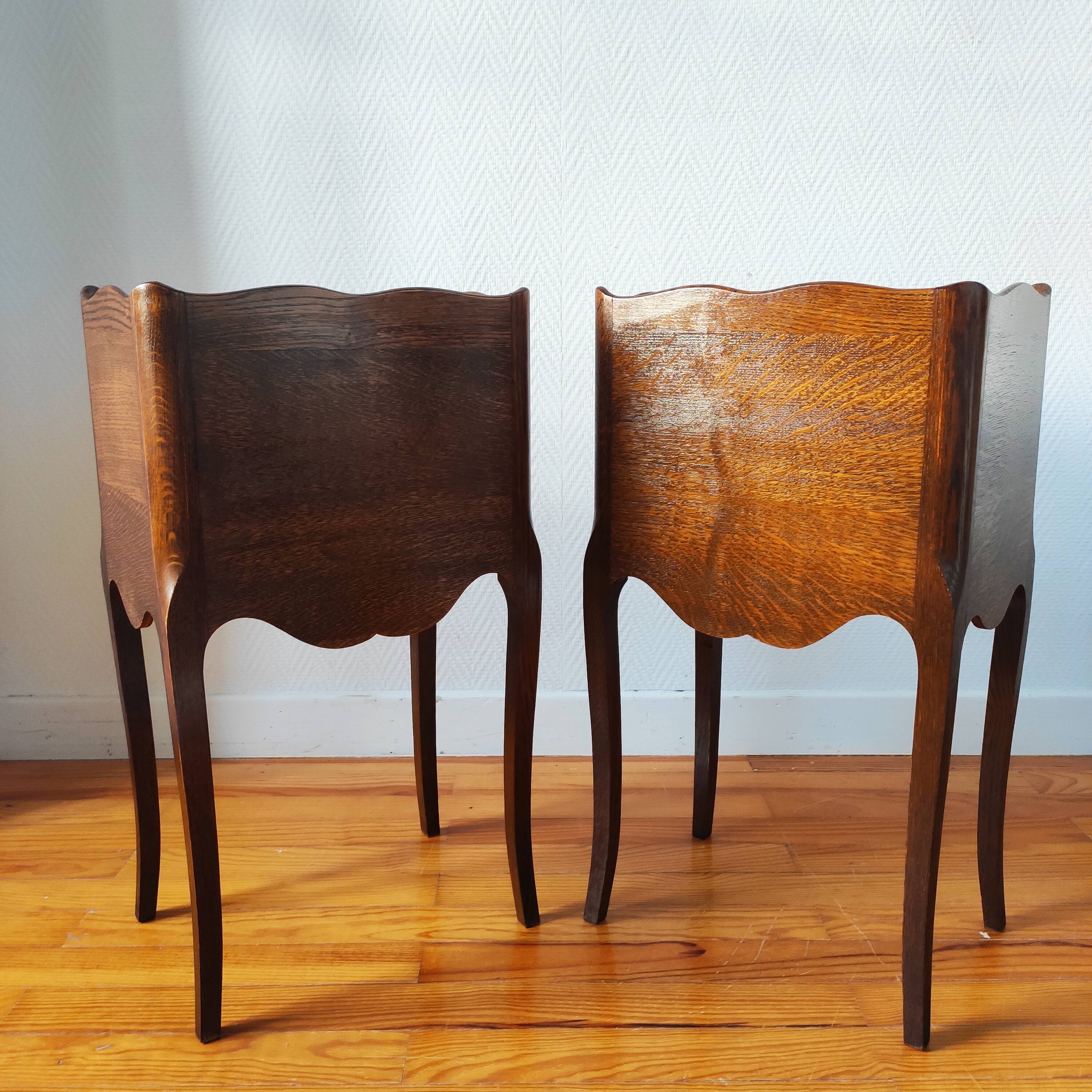 Pair of French Louis XV style bedside tables
