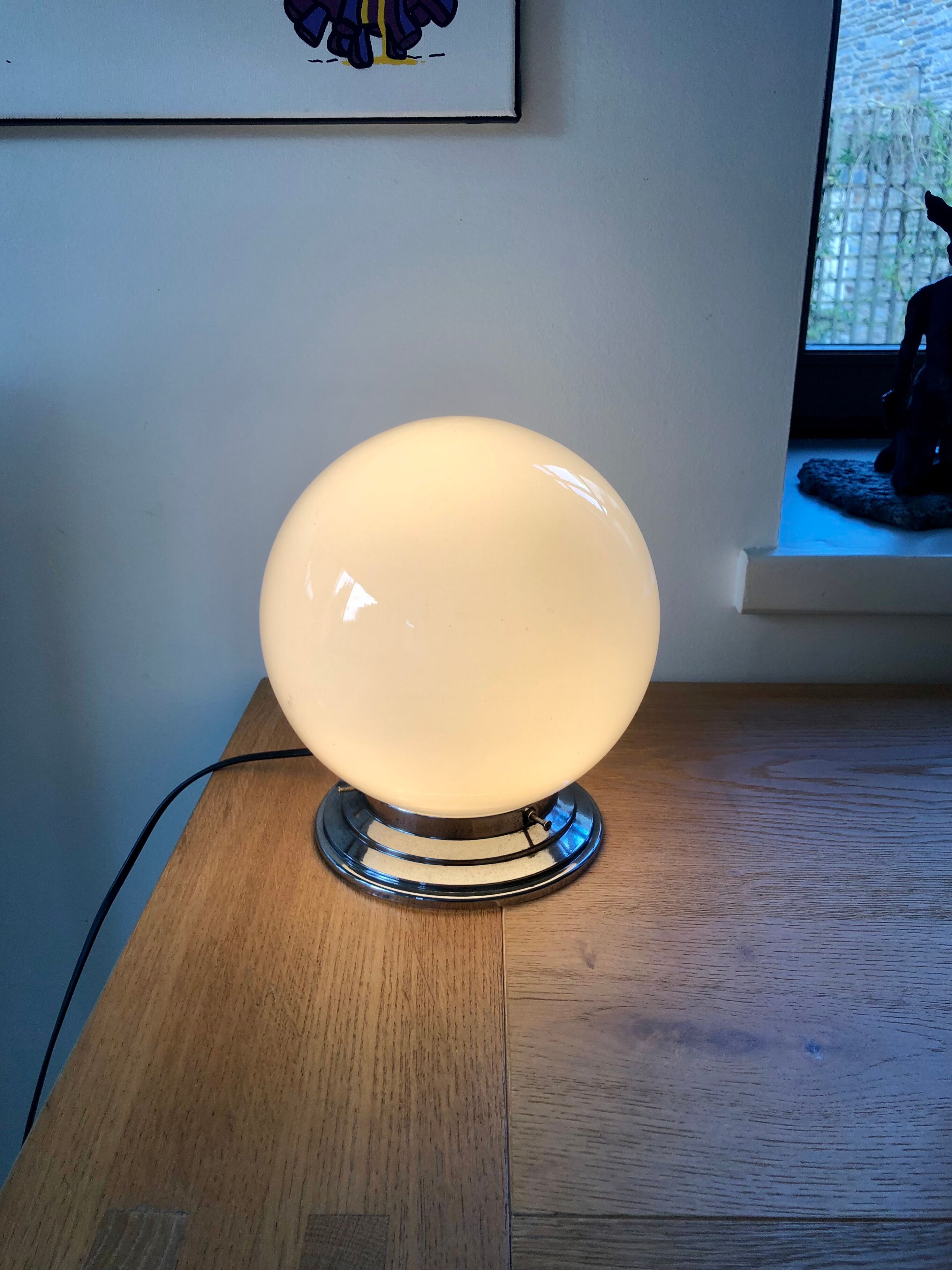 Lampe boule vintage à poser