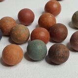 Lot de 100 billes en argile anciennes 1900