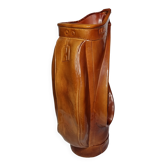 Vintage sculptural umbrella stand golf bag imitation leather 70s 65 cm
