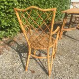 Dining table and 4 wicker chairs set