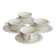 Vintage ceramic coffee cups Salins geometric pattern