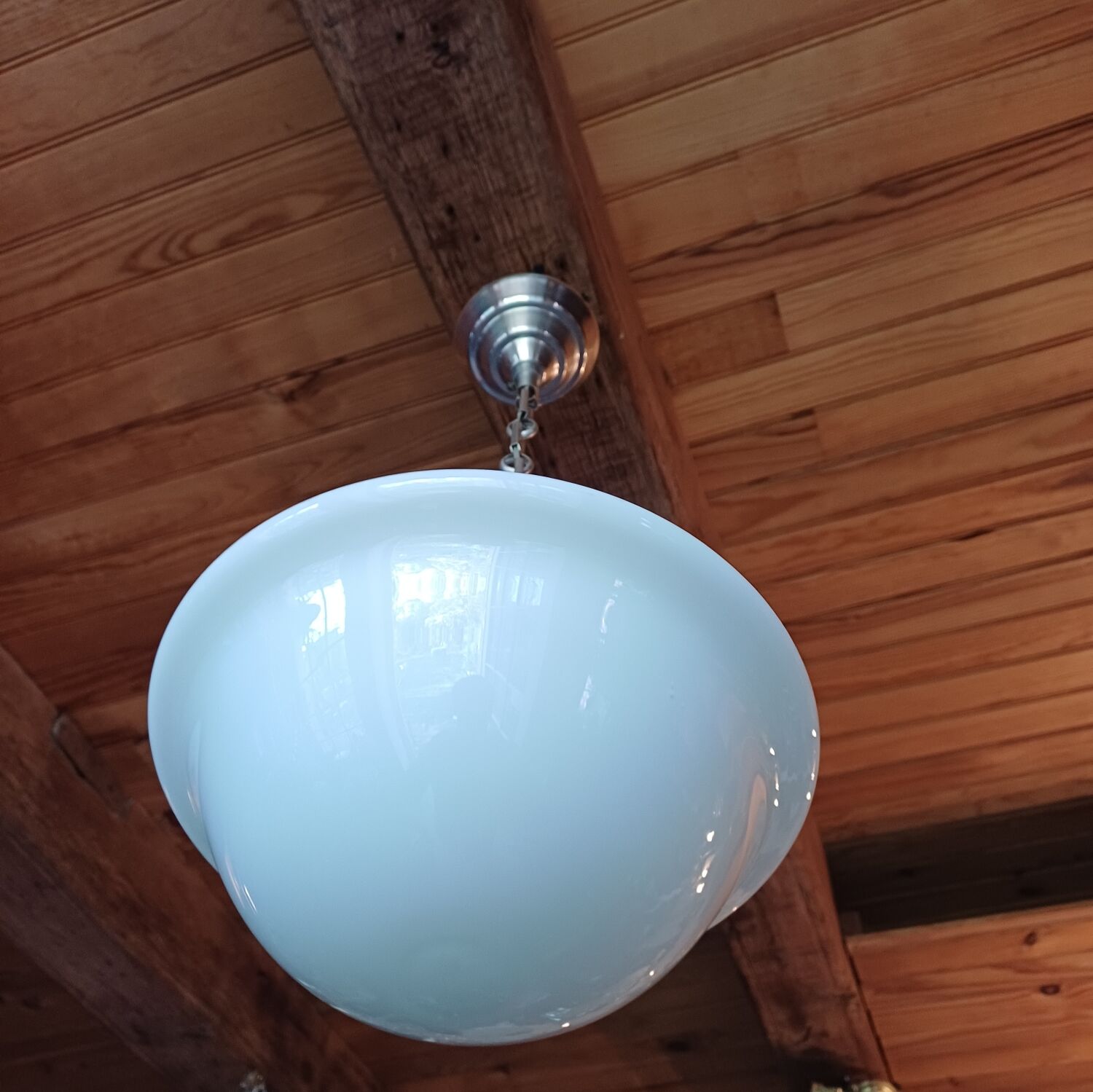 Vintage white opaline lustre from 1940.