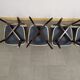 suite of 6 wooden chair and marbled grey white skai