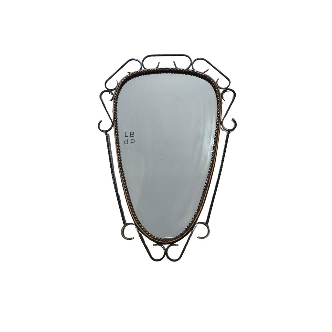 Brutalist antique mirror, sixties era.