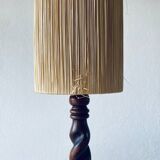 Turned wood lamp