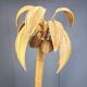 Vintage bamboo palm tree floor lamp, 1970s