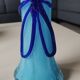 Large Murano Vase Floral Design, Opaline. Relief Ribbon Bow Decor