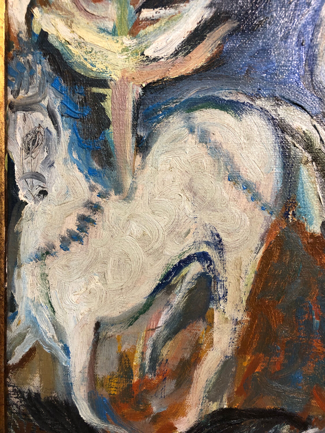 Painting Oil on Canvas Fauvism Circus Horse Dancer Circa 1960