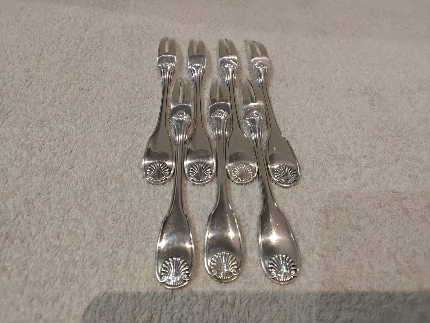 7 silver-plated metal snail forks by Christofle Vendôme