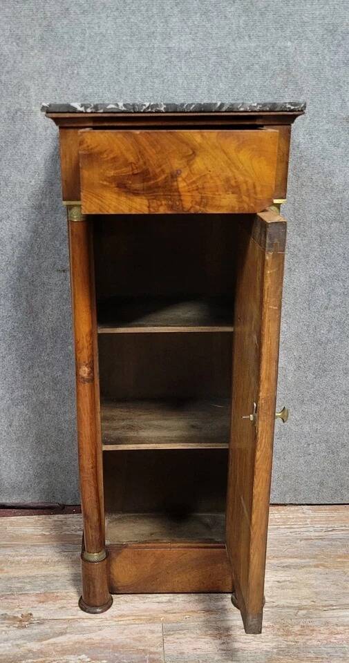 Empire period walnut bedside table or nightstand circa 1800