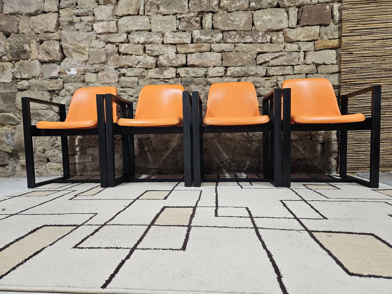 Set of 4 1970s Space Age armchairs