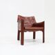 Fauteuil Cassina Cab 414 de Mario Bellini en cuir bordeaux Ital