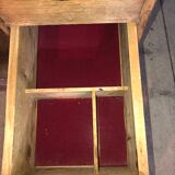 A schoolmaster's desk and chairs