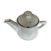 Théière blanche et argent en porcelaine