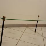 Glass table with brass tip